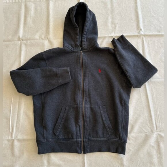 Polo Ralph Lauren Other - Vintage Polo Ralph Lauren Zip Up Hoodie Gray Waffle Jacket Size XL Red Pony Logo